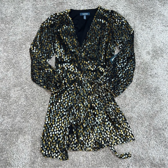 ModCloth Metallic Wrap Dress - Picture 2 of 7